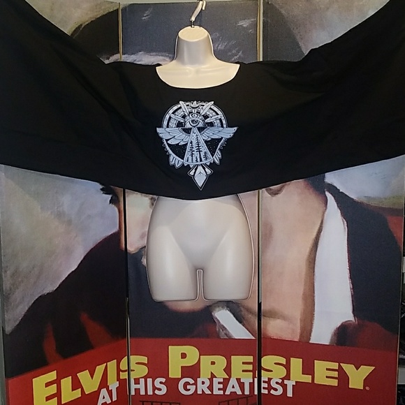 Too Fast Coven Spirit Tribal Bird All Seeing Eye Cape Jersey Top Long Sleeve - Picture 5 of 9